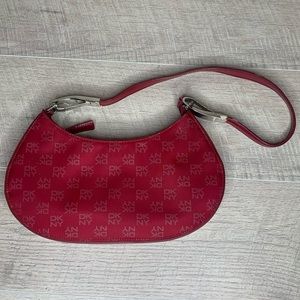 Y2K DKNY Monogram Red Baguette Style Small Purse